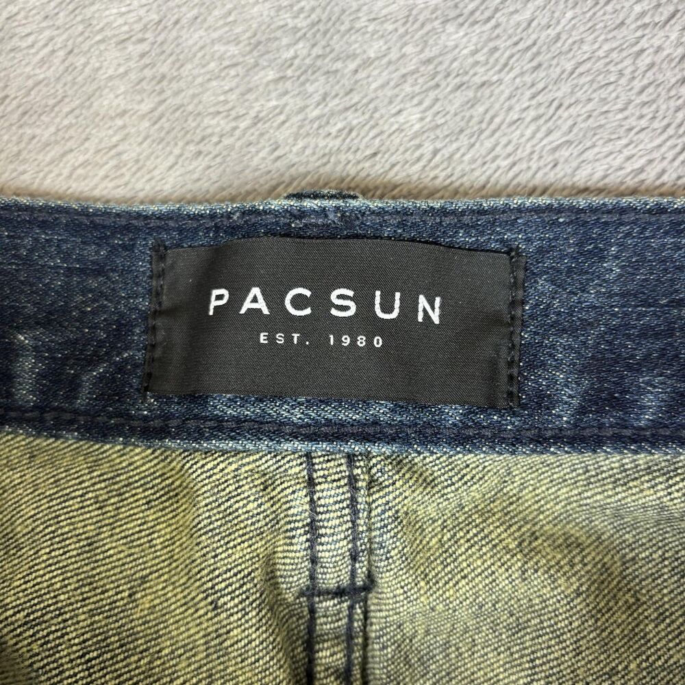 PacSun Jeans Mens 30x30 Blue‎ Wash Slim Straight Mid Rise Stretch Denim Pants - Picture 5 of 13